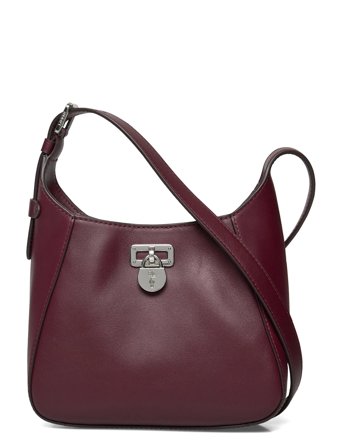 Leather Small Tanner Shoulder Bag Burgundy Lauren Ralph Lauren