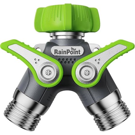 Hageslangesplitter, 2-veis kraftig vannslange Y-kran splitter med avstenging LGV