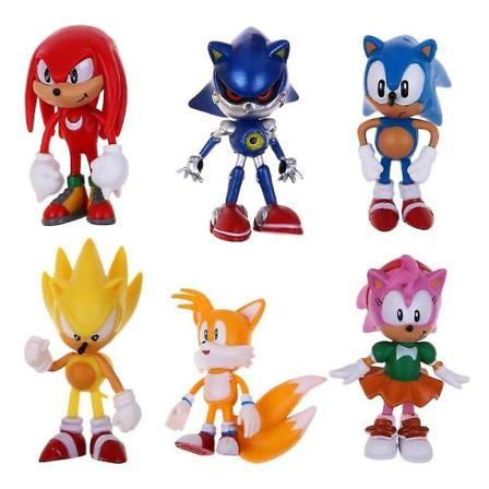 6 Stycken Sonic The Hedgehog Doll Barnleksakspresent