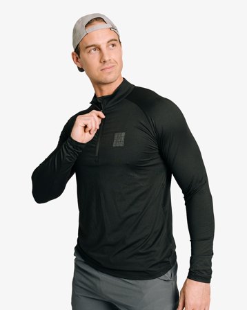 MM Sports Half Zip Shirt, Black - M
