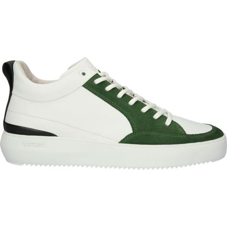 Blackstone, Xg 90 White Green - Mid-Sneaker Wit, Heren, Maat:43 EU,leer