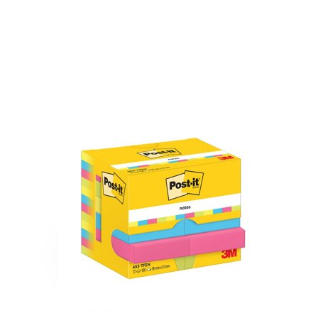 POST-IT Notes Energetic 38x51mm - Lyreco - Kontorsmaterial - Notes och Post-It - Notes - Färgade