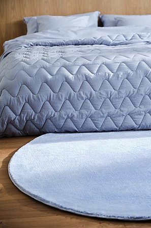 Jotex - Zaokrąglona Dywan z Włosiem Blå - CORAL - Kup Dywany zdługim włosiem firmy Jotex