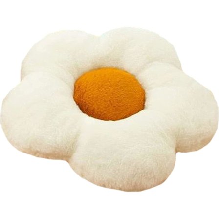 Blomsterkudde, Normal kudde, Bilkudde, Stolskudde, Dekorativ kudde (50 x 50 cm, Vit)