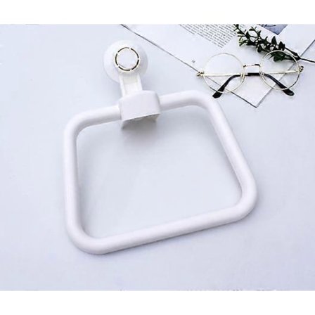 Valkoinen pyyherengas, ei porausta, ABS-pyyheteline rengas, imukuppi, muovinen pyyheteline, kylpyhuonetarvikkeet kylpyhuoneeseen ja makuuhuoneeseen