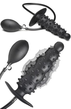 Master Series Ribbed Inflatable Anal Plug Pumpattava anaalitappi