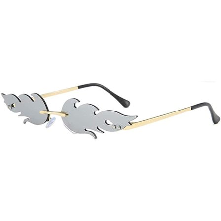 Fire Flame Sunglasses Rimless Wave Glasses Fire Shape Eyewear For Part