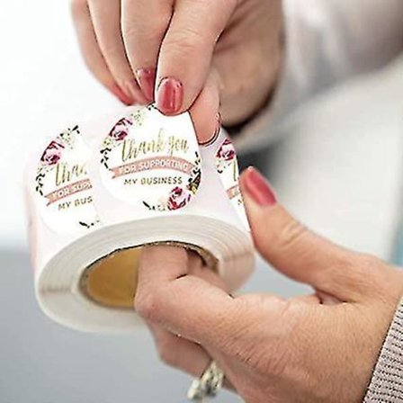 1000 stk Runde Blomster Tak-klistermærker Lille Virksomhed