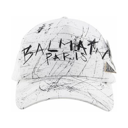 Balmain, Cap Yh 1Xa 095Cc 45 Wit, Heren, Maat:ONE Size,Katoen,Patches