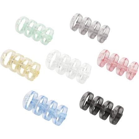 Galaxy 4-rings løsbladsperm, 7 fargerike plastpermer med 15 mm indre diameter