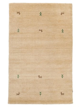 Wollteppich Inka Gabbeh Loom Two Lines Beige Klein