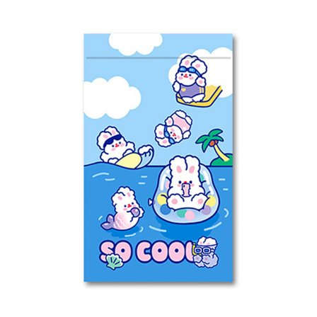 Selvforseglende PET-pose Slitesterk Luktfri Søt Kaninmønster Gjenbrukbar Pose 22,3x13,5