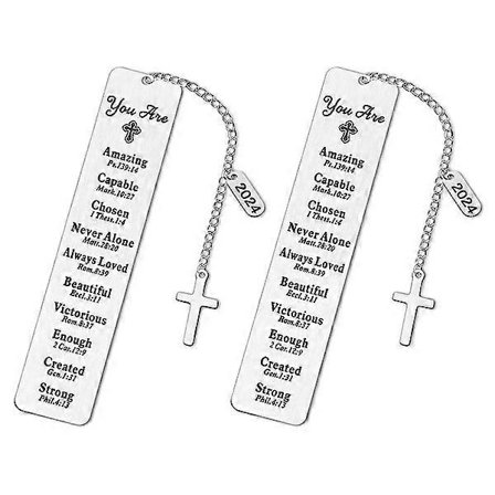 2 kpl Kristillisiä kirjanmerkkejä lahjaksi, 2024 Kristilliset lahjat Inspiroivat kirjanmerkit Tervehdys, Uskonnollinen Ch