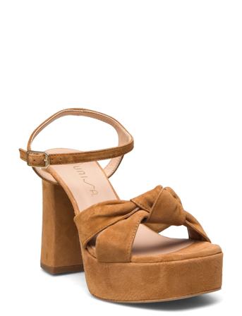 Umiks Sandal Med Hæl Brun UNISA*Betinget Tilbud
