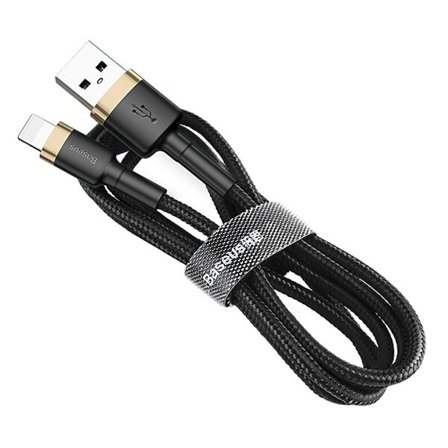 Baseus Cafule USB-A / Lightning 2,4A QC 3.0-kabel 1 m - svart og gull