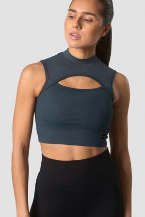 ICANIWILL - Shourai Cropped Tank Top Wmn Winter Teal- Training tank tops - Damen - ICIW