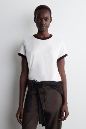 COS Women's Shrunken Ringer T-Shirt in White