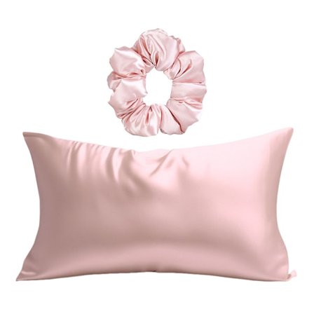 Lyxigt presentset i satin med 2 delar: Örngott & Scrunchie