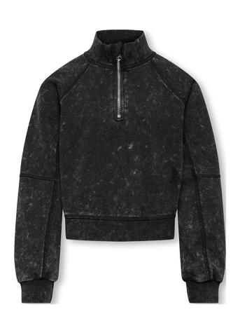 Kogdonna L/S Half Zip Washed Ub Swt Tops Sweat-shirts & Hoodies Sweat-shirts Grey Kids Only