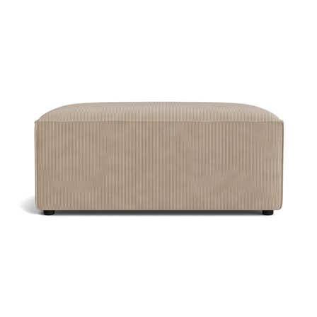 Lissabon Pouf Hocker in Rebel Dunkelbeige, gerippte Cord-Optik, moderner Stil, Schaumstoffschichten für Komfort, stabiler Korpus, 42cm