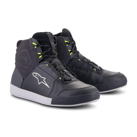 Scarpe Moto Alpinestars Chrome Waterproof Gum Nero/Grigio Scuro/Giallo Fluo 42