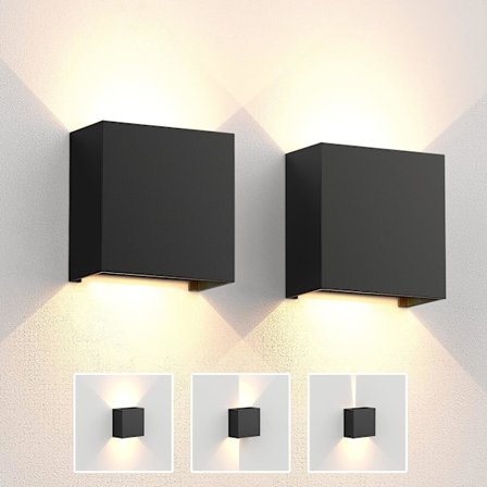2-pack LED-vägglampa för inomhusbruk 6W 10×10×5cm Justerbar strålvinkel