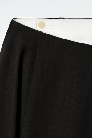 COS Women's Gonna In Lana Trasparente Destrutturata in Nero