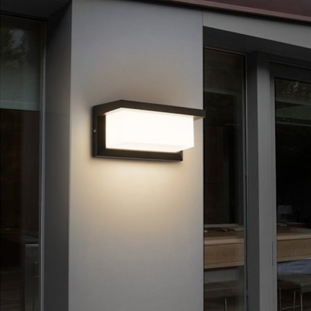 LED Vägglampa 3000K, 18W 1800Lm Matt Svart Veranda & Patio