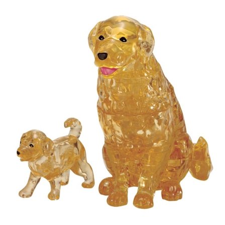 Robetoy Crystal Kristall Puzzle Pussel 3D Hund Golden Puppy Valp