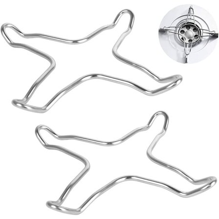 Gasreduceringsset med 2 st, gasreducerare i rostfritt stål, gasspis, spis, häll, trivet, wokhållare, gaskastrull