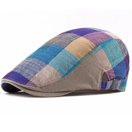 Herre Newsboy Rutete Caps Flat Hat Vintage Golf Kjøring Flat Cabbie Berets