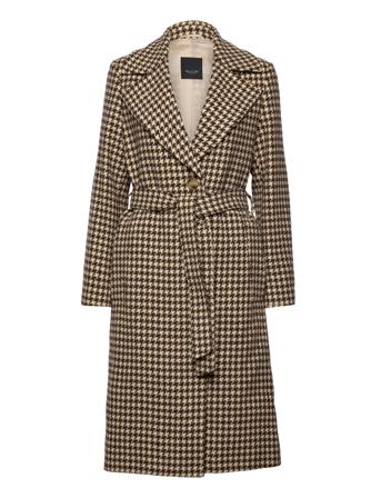 7454 - Clareta Belt Midi Outerwear Coats Winter Coats Ruskea SAND