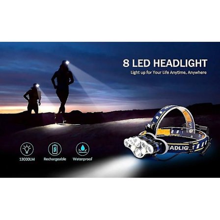 LED Pandelamp 8 LED 8 Tilstande USB Genopladelig Vandafvisende