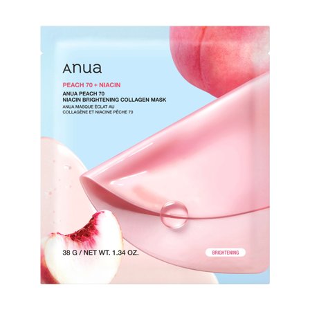 ANUA - Viso PEACH 70+ NIACIN Brightening Collagen Mask - Maschera illuminante viso
