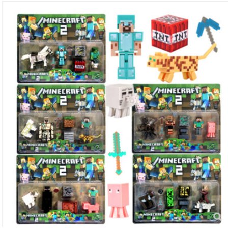 Minecraft prydnader docka Creeper Steve liten svart docka