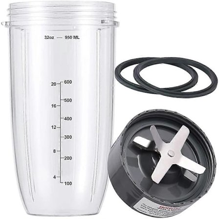 【PP】Kompatibel med Nutribullet Blender, Reservedele med 1 Kop & 1 Kniv, til Nutribullet Tilbehør til 600W og 900W