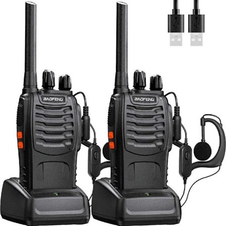 Baofeng Walkie Talkie Lång Räckvidd Uppladdningsbar Professionell 16 Kanaler PMR Walkie Talkies Radio, med Öronsnäcka, USB Laddare, Batteri (1 Par)