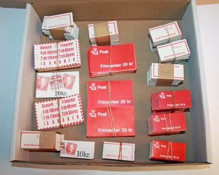 Danmark - Dubletsamling af frimærkehæfter i 1 kasse