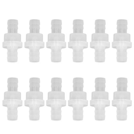 12 STK Akvarie Kontraventil Ozonbestandighed Oliebestandig Envejs Luftventil PP Kontraventil til Akvarium Kemisk Industri 10 mm