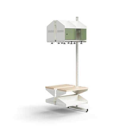 Garderobenschrank ENTRY, Erweiterungsmodul, bodenstehend, 1800 x 600 x 600 mm, weiß/grün