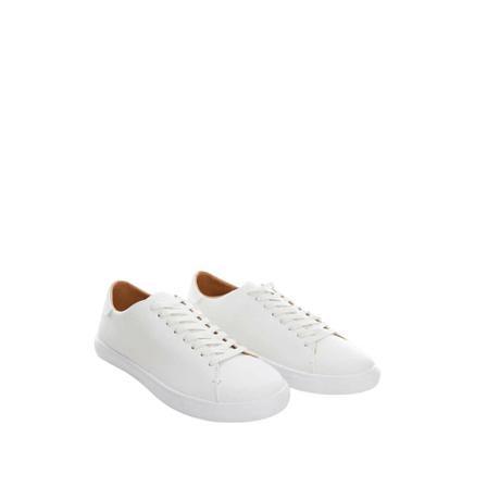 Mango Sort/hvide sneakers i læder Hvid, Herre, Størrelse: 44 EU