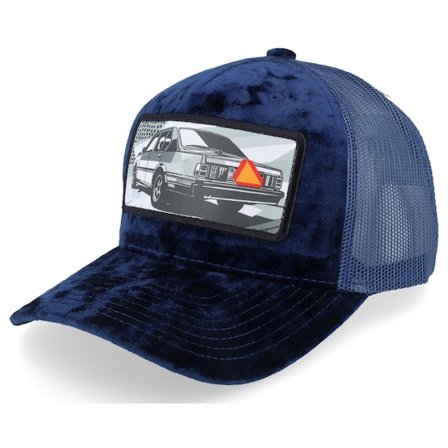 Calza Pennello - Blau Trucker Cap - Epa Car Pop Art Velvet Navy A-Frame Trucker @ Hatstore