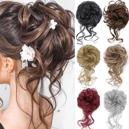 Slarvig Bun Hårfäste Lockigt Scrunchie Chignon Med Gummiband Uppstylad Syntetisk US
