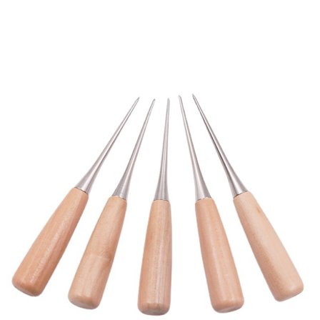 5 stk. trehåndtak skrape syl, DIY lær syl sy syl skredder