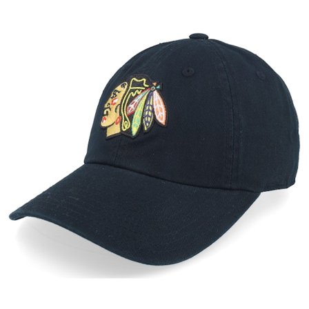 American Needle - NHL Sort unconstructed Kasket - Chicago Blackhawks Blue Line Black Dad Cap @ Hatstore