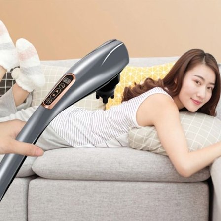 Elektrisk handhållen delfinmassagesticka axel nacke knackande halsryggrad midja ben hela kroppen meridian avslappning