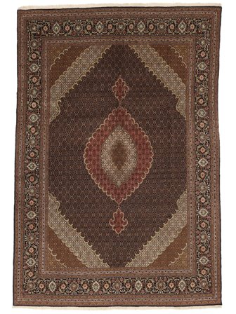 Tabriz 40 Raj Rug 245X358 Brown/Black Wool