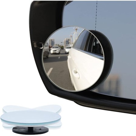 Blind Spot Mirror, 2" Rund HD Glass Rammeløs Konveks Bakre Visning