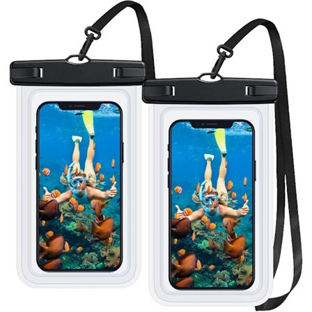 2 stk. - Mobiltelefon taske - 215*105mm - Vandtæt telefoncover - Vandtæt taske til mobiltelefon