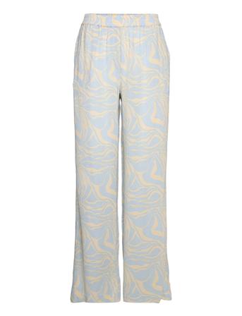 Palmmd Print Pants Vide Bukser Multi/mønstret Modström